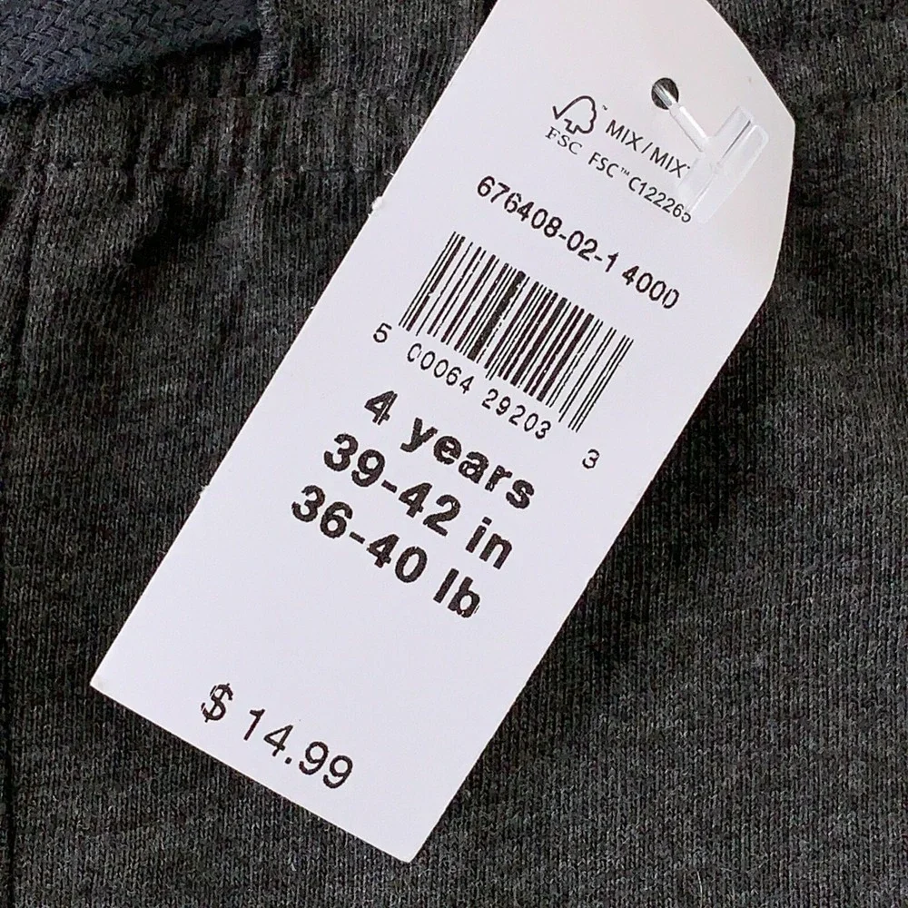 babyGap Toddler Size 4 Years Dark Heather Gray Jersey Knit Pull-On Joggers NWT